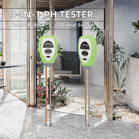 Testeur de pH 3-en-1 violet à affichage numérique Humidimètre du sol Moniteur d'eau des plantes Outil de jardinage en plastique durable OEM