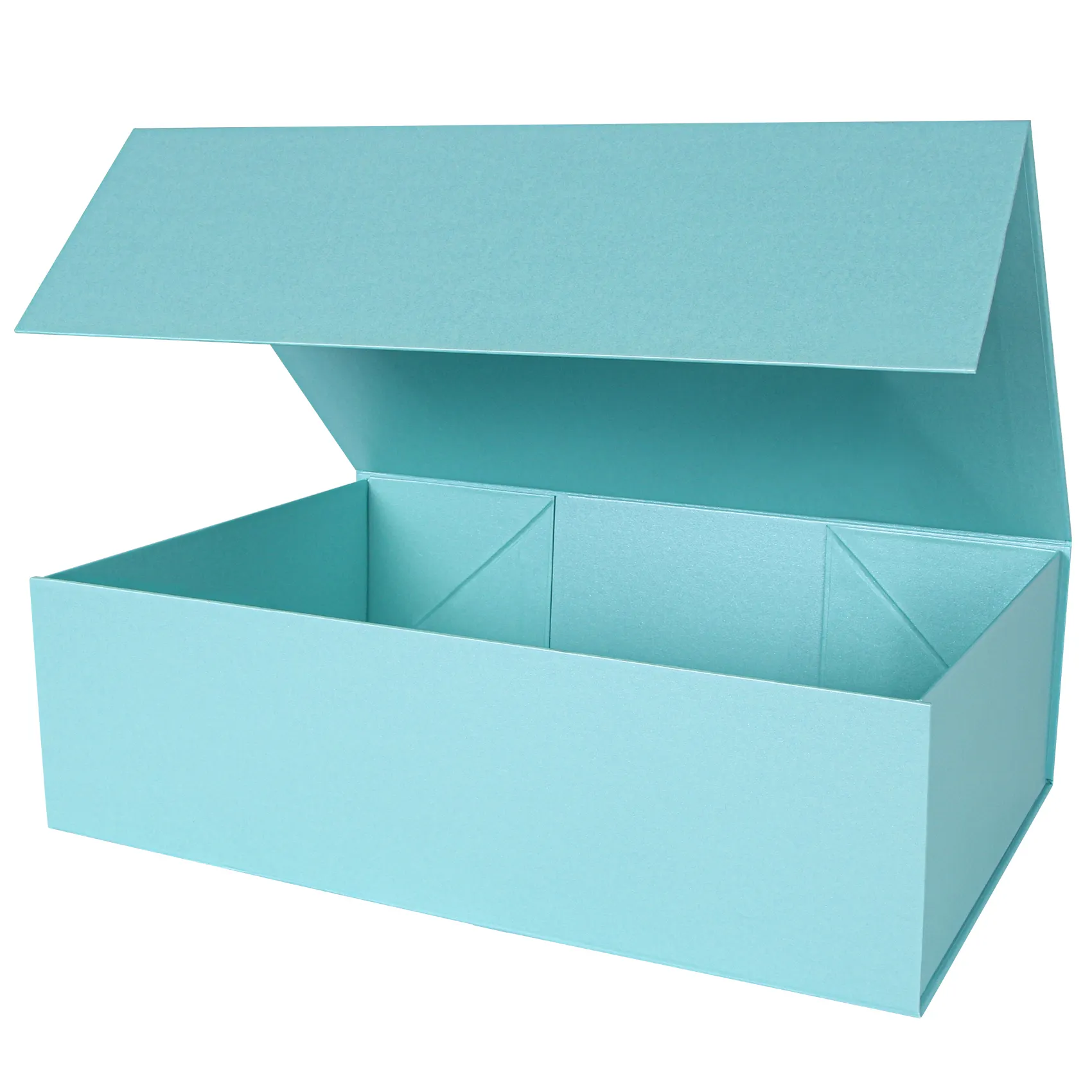 Aqua blue Wine Gift Box UV Coating Empty Christmas Gifts Box Luxury Custom Magnetic Folding Gift Box For Men