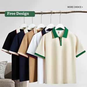 Polo Personalizado con Bordado de Diseño Libre, Transpirable, de Secado Rápido, Antiarrugas, Color Negro Sólido, Camiseta de Golf - Product Image 1