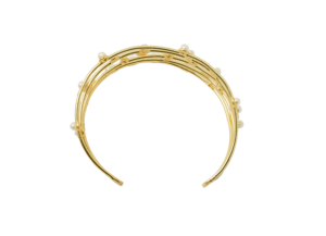 Bracelet manchette élégant fait main plaqué or avec perles pour femme, ajustable, ouvert, bijou de mode, idéal pour les soirées, bracelet statement - Product Image 3