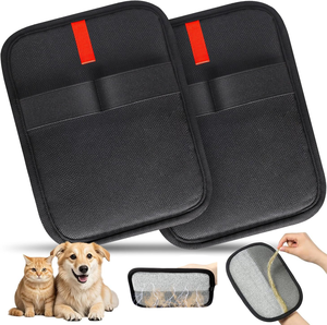 Gants électrostatiques réutilisables en velours respirant pour le nettoyage et le toilettage des animaux, double face, pour chats et chiens - Product Image 1