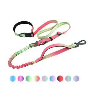 Correa elástica para perros con degradado de color, amortiguadora de impactos, antitirones, de nailon, para entrenamiento de mascotas, ajustable, ODM, OEM, logotipo personalizado, para perros al aire libre - Product Image 3