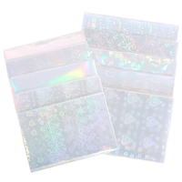 Protège-cartes photo Kpop effet magique cœur holographique coloré en PP 66x91mm 200 microns d'épaisseur