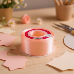 ริบบิ้นผ้าซาติน 3.8 ซม. 25 หลา สีพีช รุ่น D-38 - Product Image 3