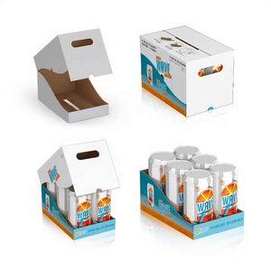 Caja de cartón corrugado personalizada para bebidas, lista para exhibición <span class=keywords><strong>en</strong></span> estantería, bandeja HSC PDQ, caja desplegable, caja de exhibición convertible - Product Image 1