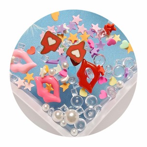<span class=keywords><strong>Love</strong></span> <span class=keywords><strong>Butter</strong></span> Fluffy Slime Charms Labios rojos Parte posterior plana Resina y Perla Corazón Arcilla Diamante de imitación Mezclado para decoración de Navidad - Product Image 6