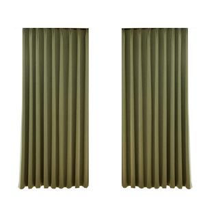 Rideau occultant moderne T-Water Lily Jacquard en <span class=keywords><strong>lin</strong></span> de coton chenille à ondulation en couleur Matcha Format de corde à œillets - Product Image 5