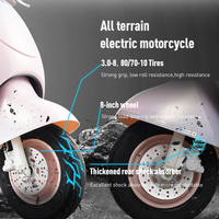 Moped électrique rose mignon pour adultes 60V 45Km/h 800w, scooter électrique pour femmes et pour la conduite en ville