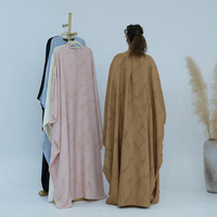 Nouvelle Abaya Islamique Fermée 2026 pour Femme, Robe Longue Ample à Manches Chauve-Souris Imprimée, Taille Ajustable, Robe Modeste pour Femme Musulmane