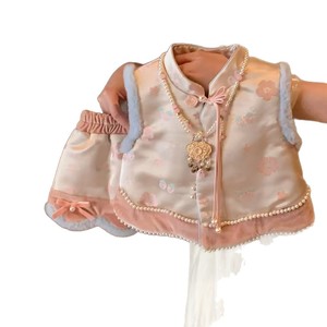 Tongxingyuan Baby Girls Chinese Style Winter Set Padded Thickened Two Piece Outfit Windproof First Birthday Clothing - Product Image 5