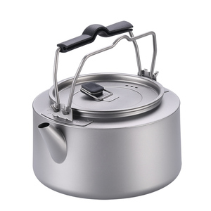 Bouilloires et Théières Chinoises en Titane 0.6L/1L – Bouilloire Portable pour Café, Camping, Randonnée, Pique-nique, Barbecue en Extérieur - Product Image 1