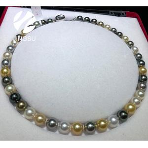 Collar de perlas de Tahití, colores naturales tradicionales, calidad superior, Mar del Sur, mezcla de perlas - Product Image 2