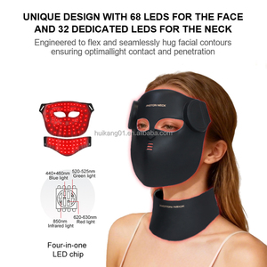 Máscara de Terapia de Luz Fotónica de Alta Intensidad Fitkang OEM 100LEDs, Cuidado de la Piel, Inalámbrica, Portátil, Silicona 4D - Product Image 3