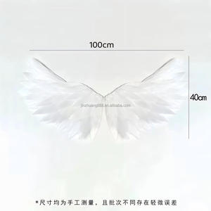 Ailes d'<span class=keywords><strong>ange</strong></span> en plumes faites à la main, accessoire pour arrangement floral, cadeau romantique 520, accessoire de décoration pour fête, vacances, photos - Product Image 5