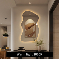 Miroir de salle de bain LED mural moderne IP44 avec capteur intelligent, commande tactile, anti-buée et éclairage LED écologique