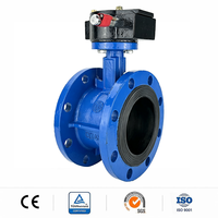 Vanne papillon à double bride à siège souple PN16 en fonte ductile avec siège EPDM à vis sans fin pour station d'épuration ODM