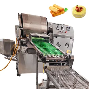 Commercial Gas Mille Crepe Spring Roll Wrapper Lumpia Maker Samosa Pastry Sheet Making Machine