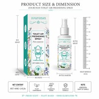 Spray désodorisant pour toilettes Zourunan, parfum floral frais, à base de plantes, contrôle des odeurs de salle de bain, 60 ml