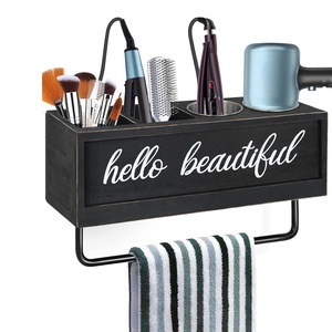 <span class=keywords><strong>Support</strong></span> de <span class=keywords><strong>sèche</strong></span>-cheveux rustique mural avec porte-serviettes boîte de rangement en bois <span class=keywords><strong>support</strong></span> de <span class=keywords><strong>sèche</strong></span>-cheveux en bois moderne avec porte-serviettes - Product Image 4