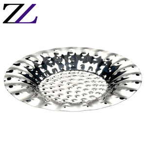 Assiettes rondes en acier inoxydable en forme de fleur or et argent martelé avec logo personnalisé <span class=keywords><strong>Plateau</strong></span> de décoration pour restaurant arabe - Product Image 6
