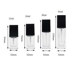 Botella de Vidrio Transparente Esmerilado y Grueso para Esencia Cosmética con Estampado en Caliente - Product Image 4