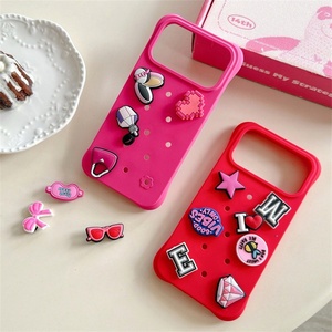 Cute Ripples Charms Junk Doll Love Phone case for <b>iPhone</b> 17 16 15 Pro Max Animal Bow Hole DIY Dissipation Cartoon back Cover - Product Image 1