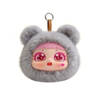 Mini haut-parleur portable sans fil rechargeable en forme d'ours en peluche souple en PVC, avec écran de 2 pouces, 5W, fonction porte-clés, BT5.3, compatible TF/Radio
