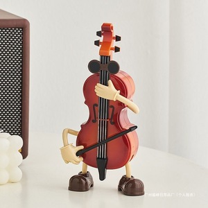 Caja de música creativa con diseño de violín y guitarra, adorno decorativo para el hogar, decoración de escritorio, regalo para niños, estilo contemporáneo de plástico - Product Image 3