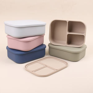 กล่องอาหารกลางวันมีฉนวนทำจากซิลิโคนสำหรับผู้ใหญ่กล่องอาหารเกรดสูงแบบพกพาปลอดภัยไมโครเวฟแบบนำกลับมาใช้ใหม่ได้ - Product Image 6