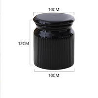 Vente en gros Bocal de rangement en céramique gaufré personnalisé Boîte à café, sucre et thé avec couvercle pour le stockage à domicile Bocal à biscuits