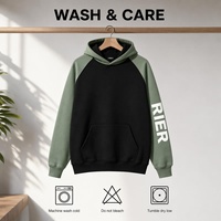 Sweat à capuche color block 280-320GSM certifié éco-responsable 100% coton peigné en tissu éponge pour l'extérieur et la ville