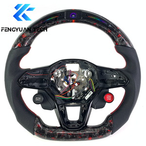 Volante de Fibra de Carbono y Alcántara para <span class=keywords><strong>Audi</strong></span> <span class=keywords><strong>A1</strong></span> A3 A4 A5 A6 A7 C5 C6 C7 C7.5 C8 B6 B7 B8 B8.5 B9 8v RS5 RS6 RS7 S5 S6 S7 - Product Image 3