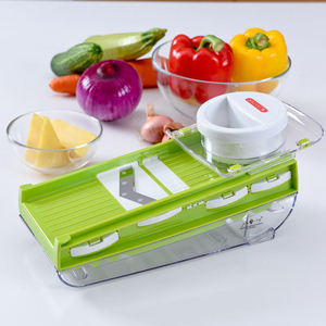Cortador de Verduras Manual Seguro, Rebanador de Alimentos, Mandolina, Cortador de Vegetales con 5 Cuchillas - Product Image 1