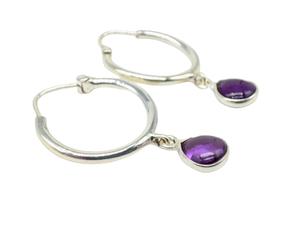 Pendientes de Plata de Ley 925 Hechos a Mano con Amatista Natural, Pendientes Colgantes de Moda Boho para Mujer, Proveedor Mayorista de Joyería - Product Image 4