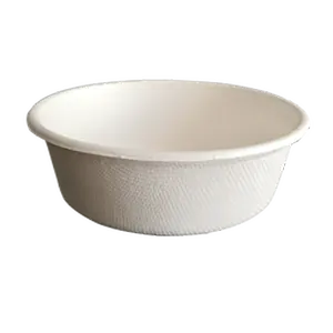 Wholesale Customizable Disposable Paper Salad Bowl Sugar Cane Bagasse Paper Pulp Salad Bowl