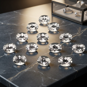 Vente en gros 13X18mm ovale taillé naturel cristal de quartz clair pierres précieuses de haute qualité à facettes cristaux en vrac IGI prix usine - Product Image 4