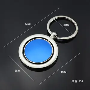 Custom Logo Design Heavy Duty Retractable 360 Rotating Keychain Floating Keyring With Letterpress Printing Metal Material