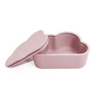 Silicone snackbox met schattig wolkvormig design, voedselveilig, lekvrij, voor baby's, met aangepaste logo's.