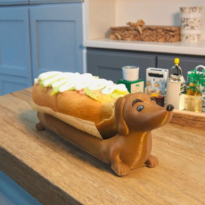 Plateau de service en plastique pour hot-dogs et sandwichs, motif Teckel de dessin animé, pour la maison, les fêtes et le camping - Product Image 3