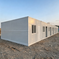 Maison conteneur pliable de 20 pieds, moderne, préfabriquée, isolée, en acier, modulaire, portable, mobile, à assemblage rapide et durable