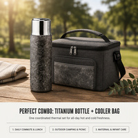 Bouteille d'eau isotherme portable en titane de luxe classique de 480 ml avec couvercle, idéale pour la maison, le bureau et le quotidien