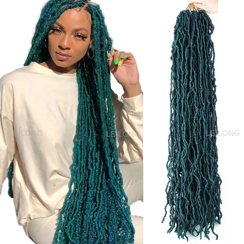 Diskon besar Dread Locs Afrika Amerika Crochet Natural Long14 36 pre-looped dewi Faux Locs Nu lembut Locs ekstensi rambut