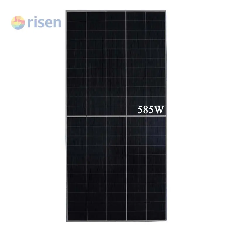 יעילות גבוהה פנלים מוגבהים לאנרגיה סולארית מסוג N 585 וואט חשמל לשימוש ביתי HJT שכבה אחת PV פאנל סולארי דו-פנים