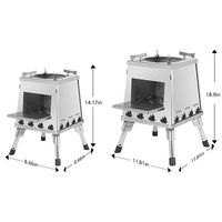 Réchaud de camping extérieur haut de gamme Luling, grand modèle pliable en acier inoxydable, réchaud à bois pour barbecue