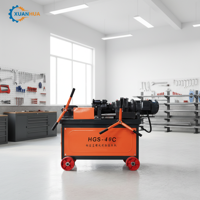 Three Roller Thread Rolling Machine / Automated Rebar Thread Roller Fully Automatic Rebar Threading Machine for Sale