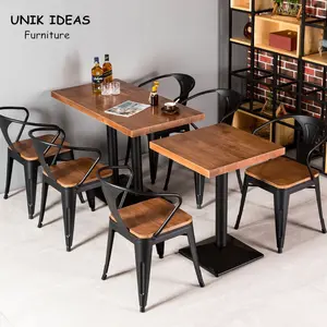 Classical Metal Dining Set Chaise Restaurant Furniture Cafe Dining Room Table And Chair Sets Coffee Set
