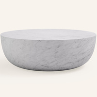 Table basse ronde en marbre travertin naturel de luxe Kumusi, mobilier moderne pour la maison, table centrale