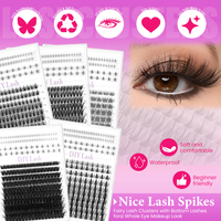 Kit DIY de faux cils bouclés épais et segmentés, à fusion à chaud, pour maquillage quotidien, mariages et fêtes