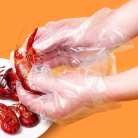 Gants jetables en PE de qualité alimentaire, gants en plastique transparent multi-usages, surface gaufrée pour la manipulation des aliments dans les restaurants et les barbecues