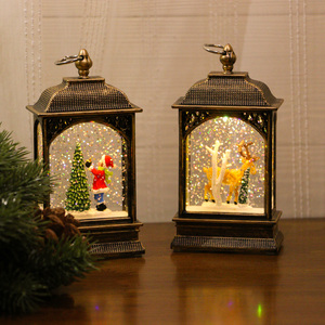 Đèn Giáng Sinh Hình Quả Cầu Tuyết Nhỏ Hình Dạng Phẳng Xoáy Lấp Lánh Nước Đèn Xoay Trong Nhà Chạy Bằng Pin - Product Image 2